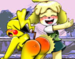 Isabelle_smacking_Pikachu_s_Ass_copy